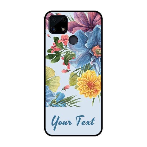 Narzo 20 Custom Glass Mobile Case - Stunning Watercolored Flowers Painting Design Narzo 20 Custom Glass Mobile Case - Stunning Watercolored Flowers Painting Design