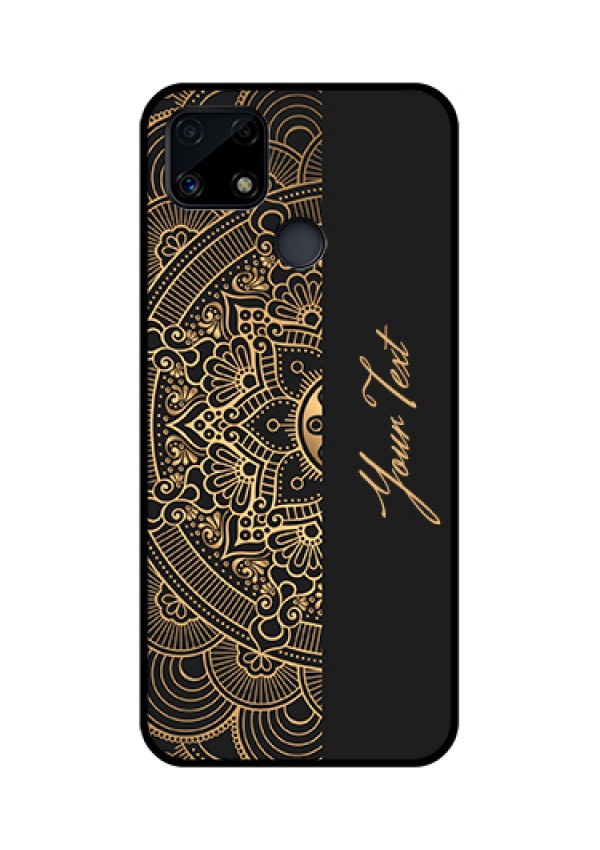 Narzo 20 Photo Printing on Glass Case - Mandala art with custom text Design
