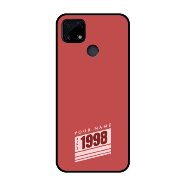 Narzo 20 Custom Glass Phone Case - Red custom year of birth Design