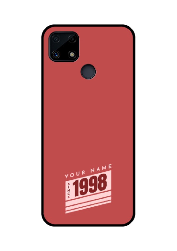 Narzo 20 Custom Glass Phone Case - Red custom year of birth Design
