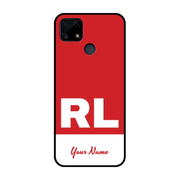 Narzo 20 Personalized Glass Phone Case - dual tone custom text Design