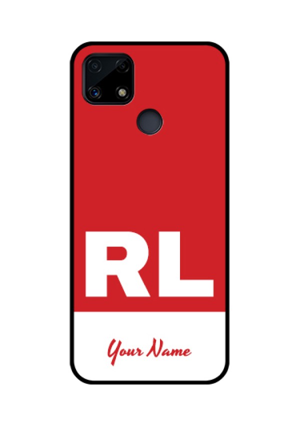 Narzo 20 Personalized Glass Phone Case - dual tone custom text Design