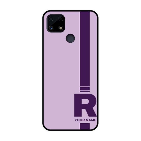 Narzo 20 Photo Printing on Glass Case - Simple dual tone stripe with name Design Narzo 20 Photo Printing on Glass Case - Simple dual tone stripe with name Design