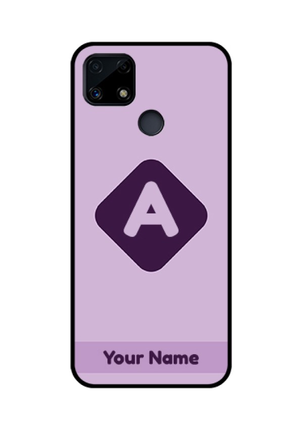 Narzo 20 Custom Glass Mobile Case - Custom Letter in curved badge Design