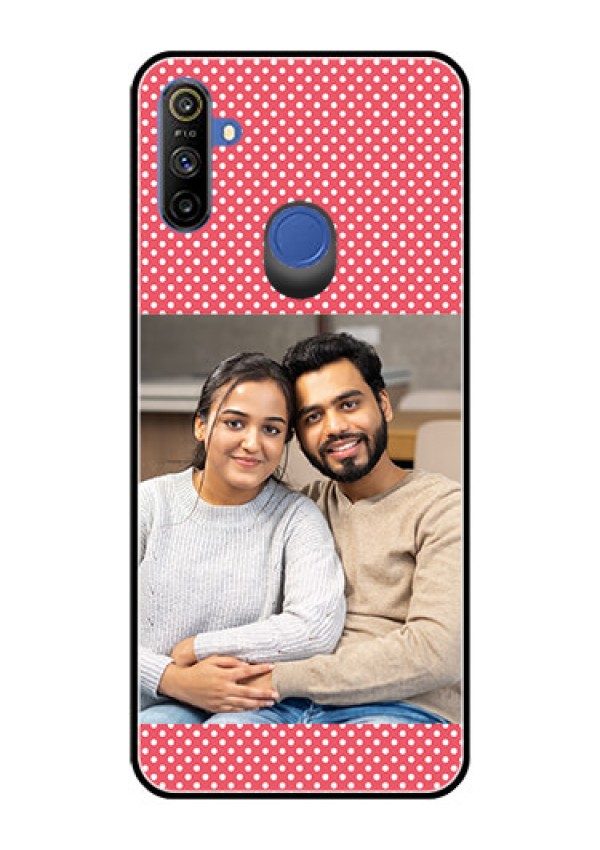 Narzo 20A Custom Glass Phone Case  - White Dotted Design