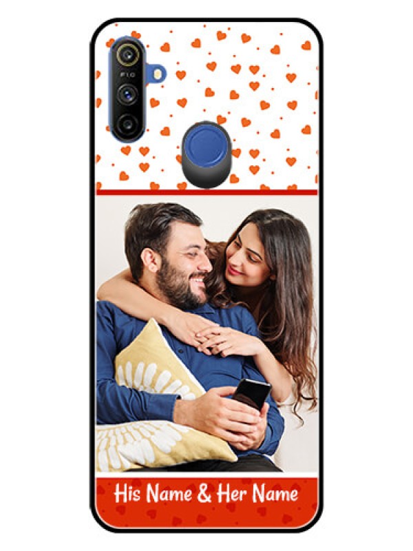 Custom Narzo 20A Custom Glass Phone Case  - Orange Love Symbol Design