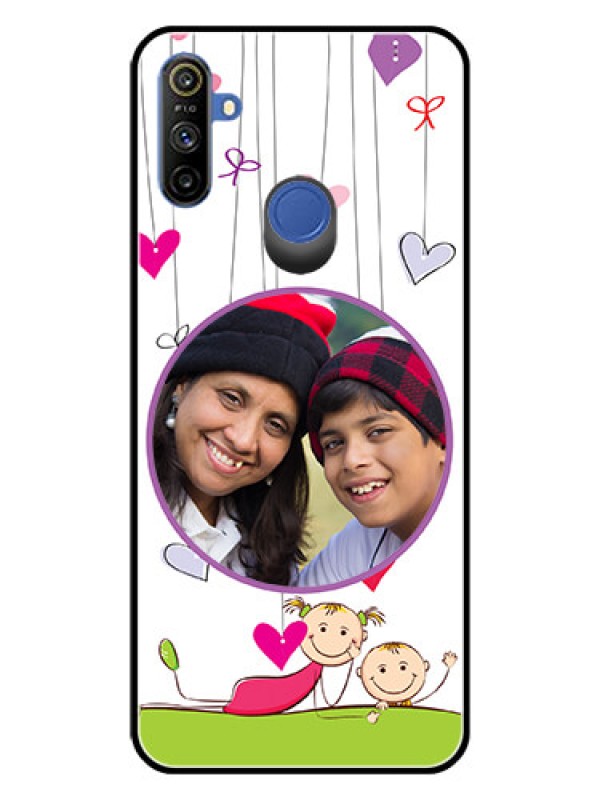 Custom Narzo 20A Photo Printing on Glass Case  - Cute Kids Phone Case Design