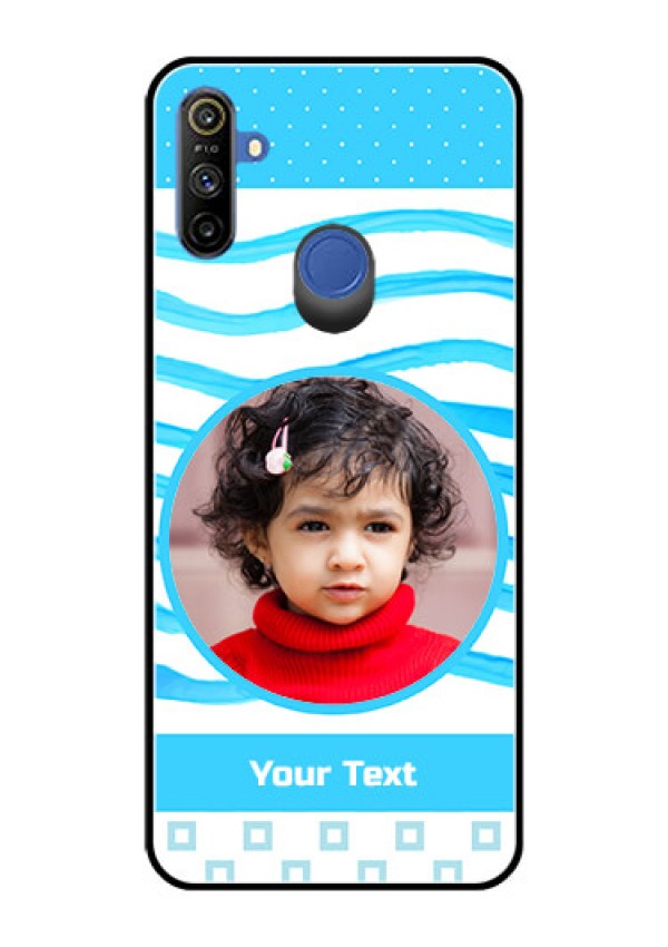 Narzo 20A Custom Glass Phone Case  - Simple Blue Case Design