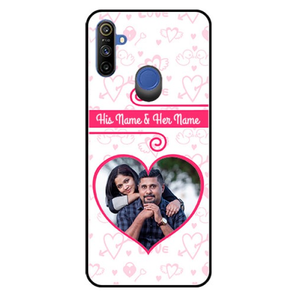 Narzo 20A Personalized Glass Phone Case  - Heart Shape Love Design
