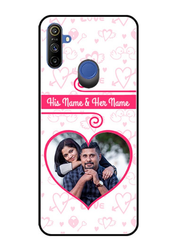 Narzo 20A Personalized Glass Phone Case  - Heart Shape Love Design
