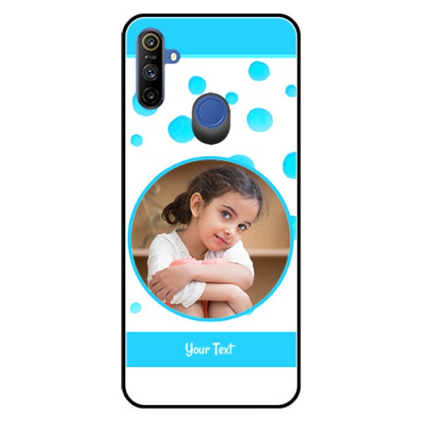 Narzo 20A Photo Printing on Glass Case  - Blue Bubbles Pattern Design