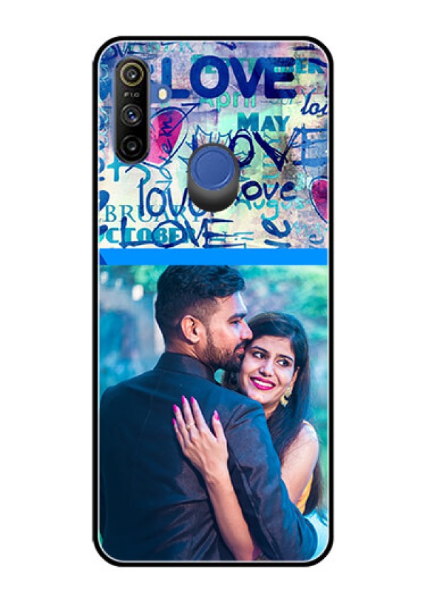 Narzo 20A Custom Glass Mobile Case  - Colorful Love Design