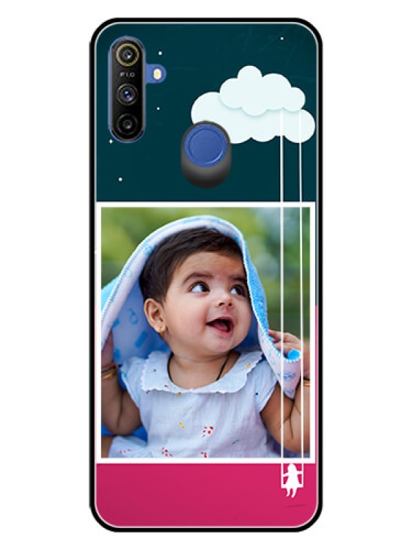 Custom Narzo 20A Custom Glass Phone Case  - Cute Girl with Cloud Design