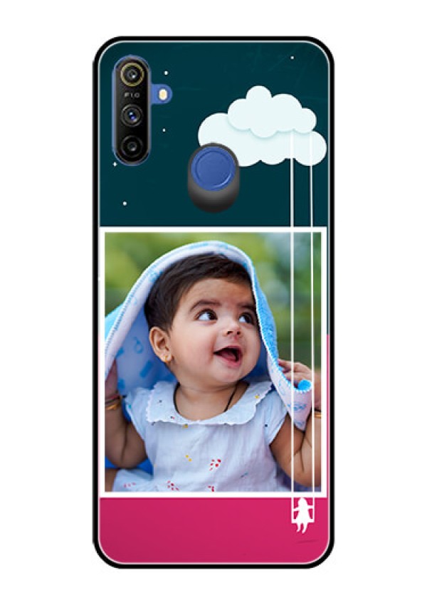 Narzo 20A Custom Glass Phone Case  - Cute Girl with Cloud Design