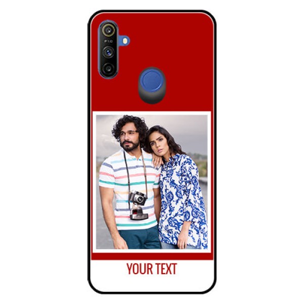 Narzo 20A Personalized Glass Phone Case  - Simple Red Color Design