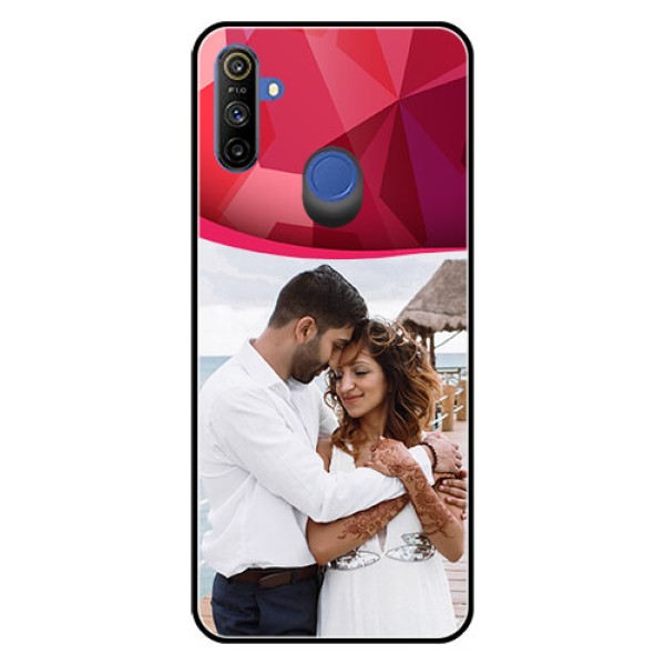 Narzo 20A Custom Glass Mobile Case  - Red Abstract Design