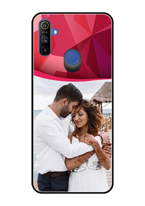 Narzo 20A Custom Glass Mobile Case  - Red Abstract Design