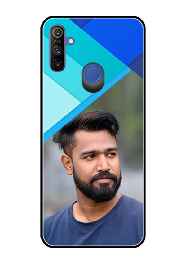 Narzo 20A Custom Glass Phone Case  - Blue Pattern Design