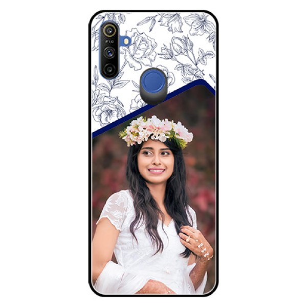 Narzo 20A Personalized Glass Phone Case  - Premium Floral Design