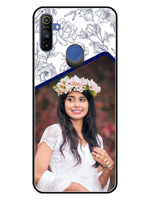Custom Narzo 20A Personalized Glass Phone Case  - Premium Floral Design