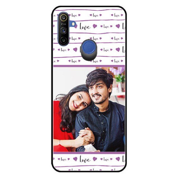 Narzo 20A Custom Glass Mobile Case  - Couples Heart Design