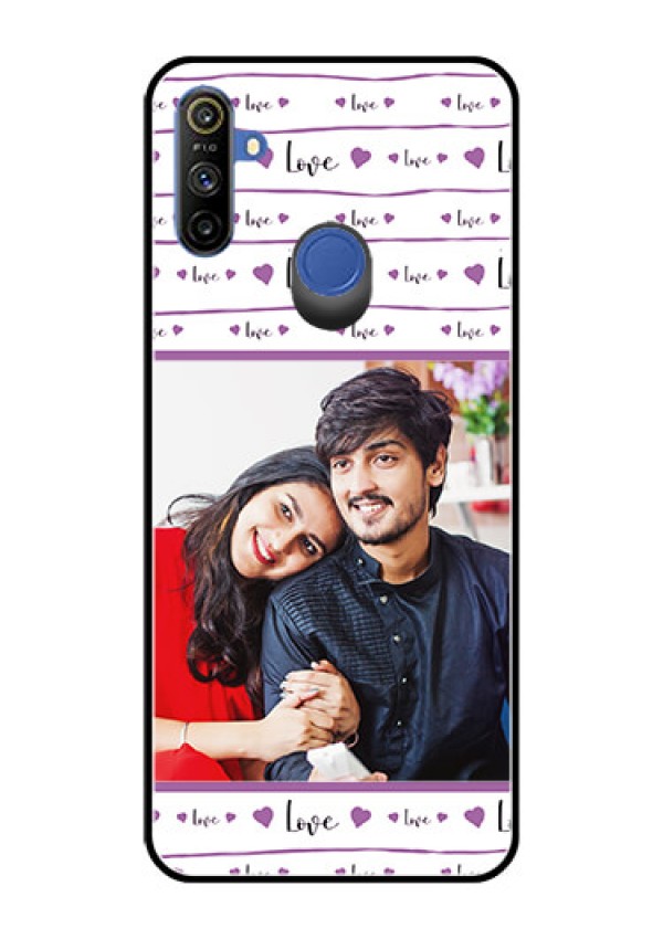 Narzo 20A Custom Glass Mobile Case  - Couples Heart Design