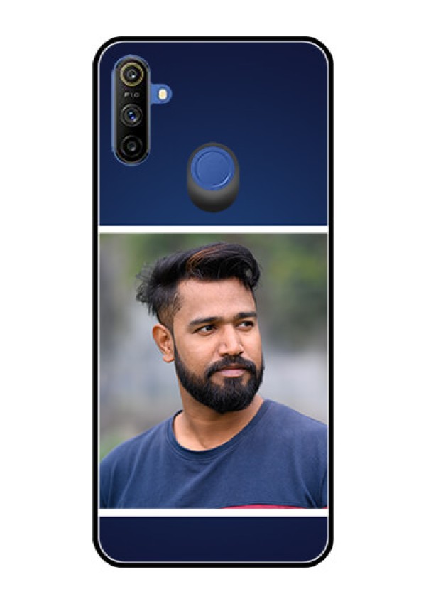 Narzo 20A Personalized Glass Phone Case  - Simple Royal Blue Design