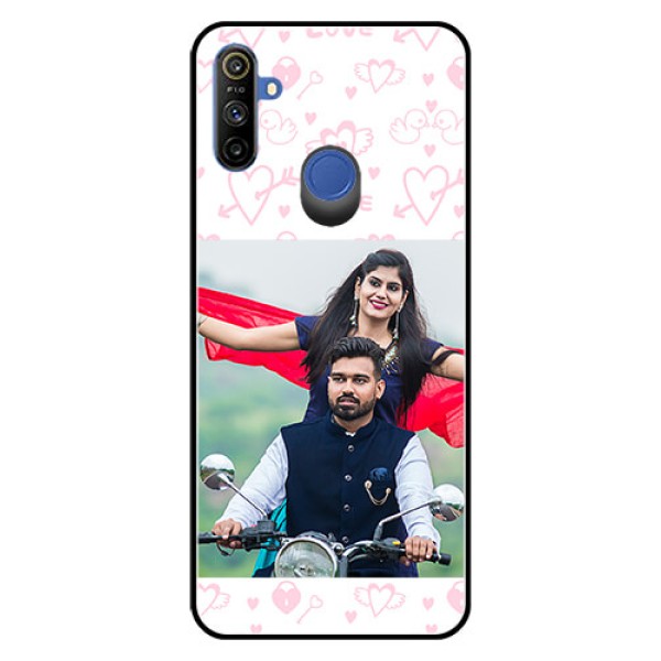 Narzo 20A Custom Glass Mobile Case - Pink Flying Heart Design Narzo 20A Custom Glass Mobile Case - Pink Flying Heart Design