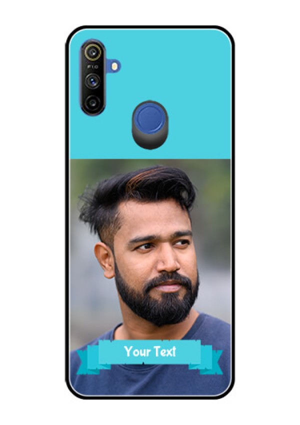 Narzo 20A Personalized Glass Phone Case  - Simple Blue Color Design