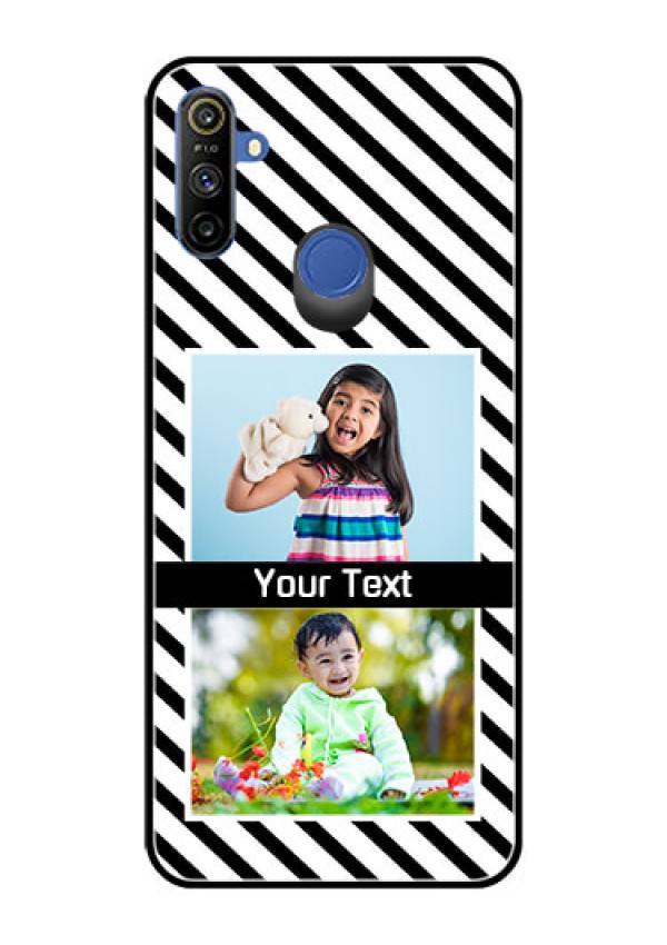 Narzo 20A Photo Printing on Glass Case  - Black And White Stripes Design