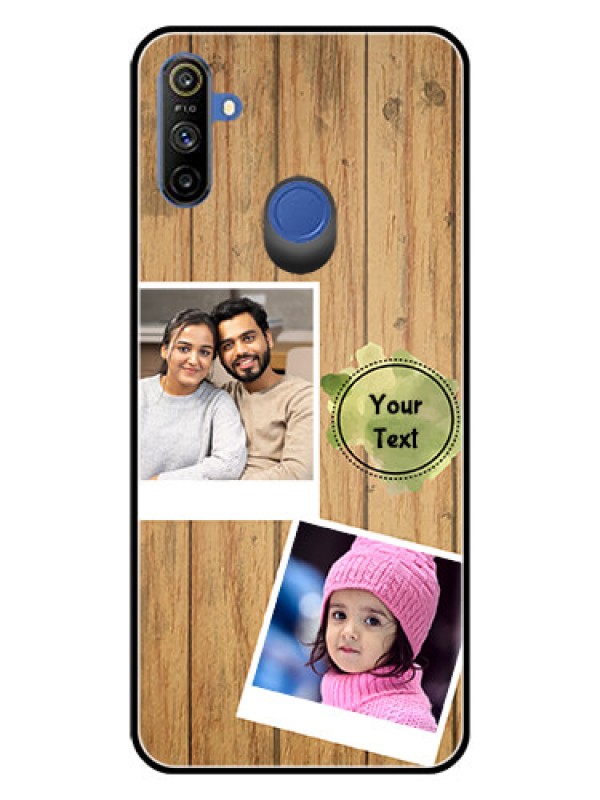 Custom Narzo 20A Custom Glass Phone Case  - Wooden Texture Design