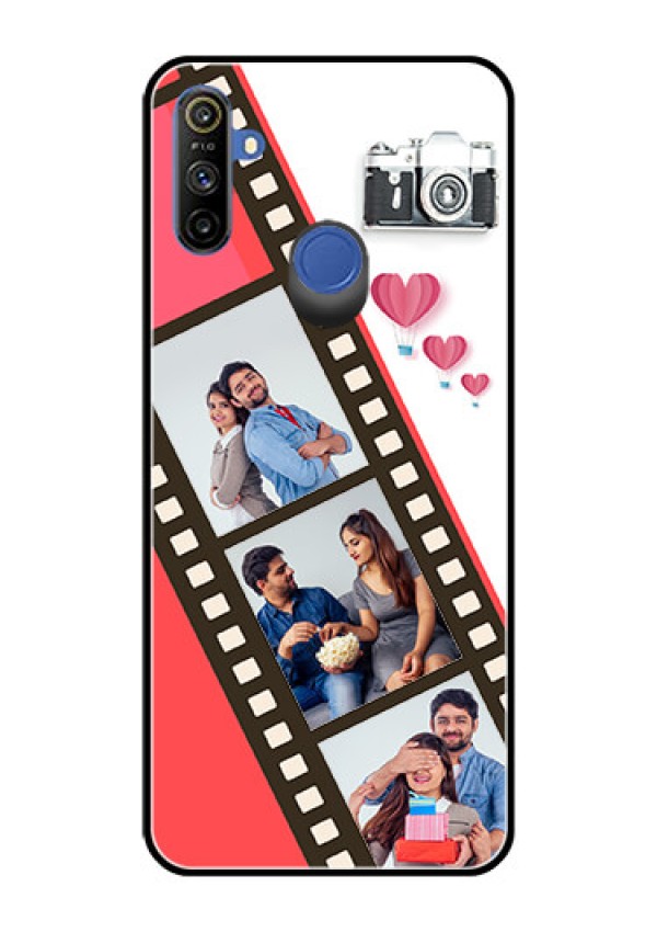Narzo 20A Personalized Glass Phone Case  - 3 Image Holder with Film Reel