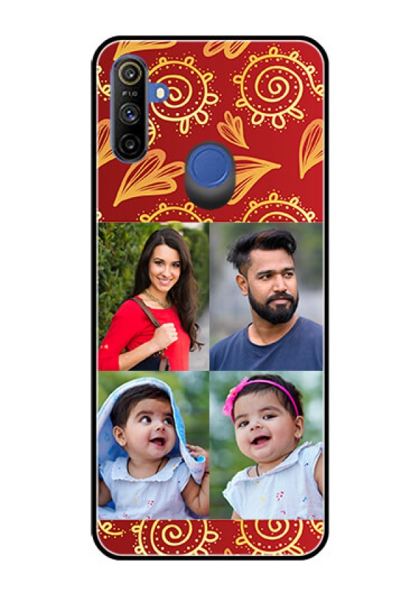 Narzo 20A Photo Printing on Glass Case  - 4 Image Traditional Design