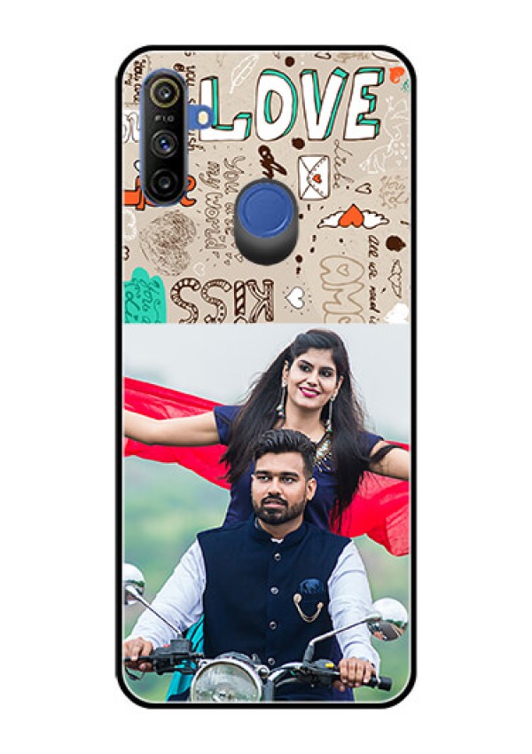 Narzo 20A Custom Glass Phone Case  - Love Doodle Pattern 