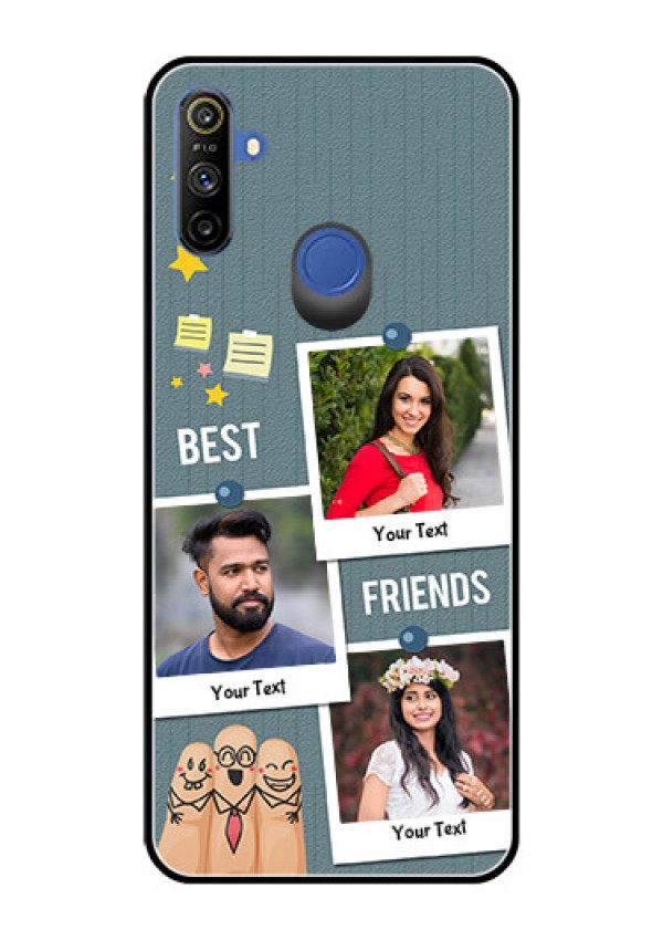 Narzo 20A Personalized Glass Phone Case  - Sticky Frames and Friendship Design