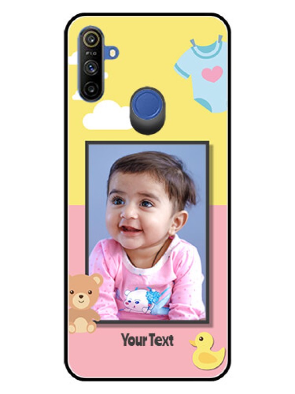 Custom Narzo 20A Photo Printing on Glass Case  - Kids 2 Color Design