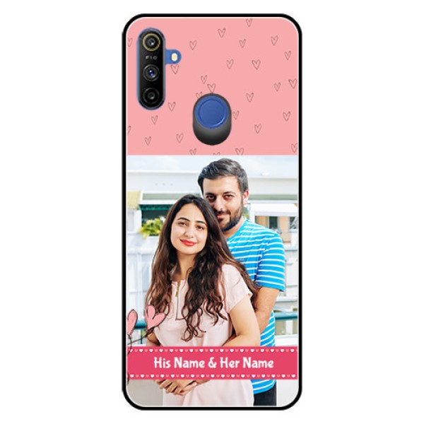 Narzo 20A Personalized Glass Phone Case - Love Design Peach Color Narzo 20A Personalized Glass Phone Case - Love Design Peach Color