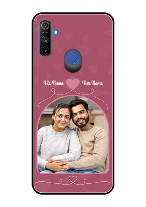 Narzo 20A Photo Printing on Glass Case  - Love Floral Design