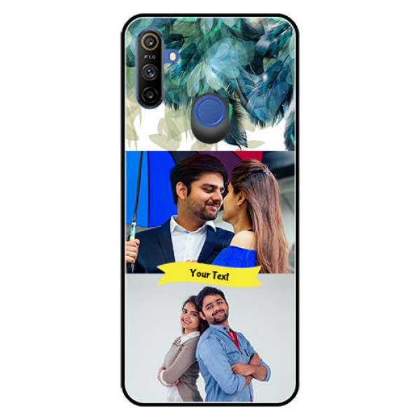Narzo 20A Personalized Glass Phone Case  - Image with Boho Peacock Feather Design