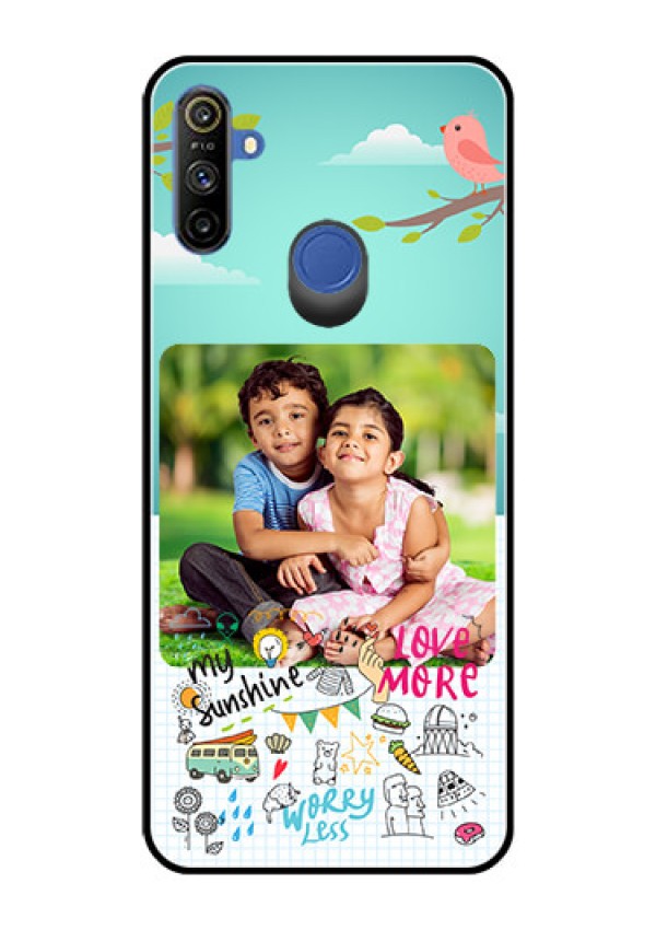 Narzo 20A Photo Printing on Glass Case  - Doodle love Design