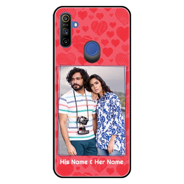 Narzo 20A Photo Printing on Glass Case - with Red Heart Symbols Design Narzo 20A Photo Printing on Glass Case - with Red Heart Symbols Design