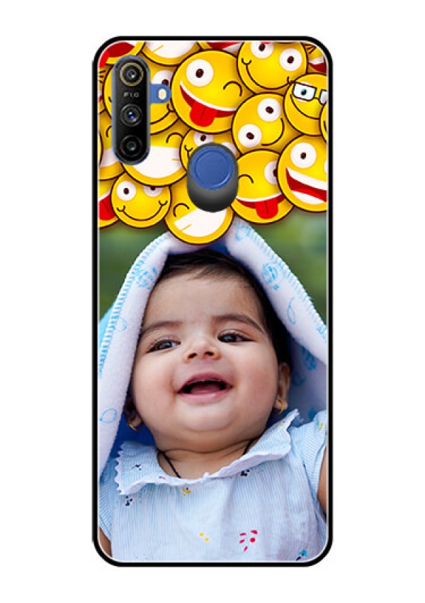 Narzo 20A Custom Glass Mobile Case  - with Smiley Emoji Design