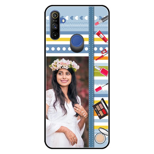 Narzo 20A Personalized Glass Phone Case  - Makeup Icons Design