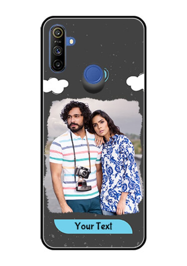 Narzo 20A Custom Glass Phone Case  - Splashes with love doodles Design