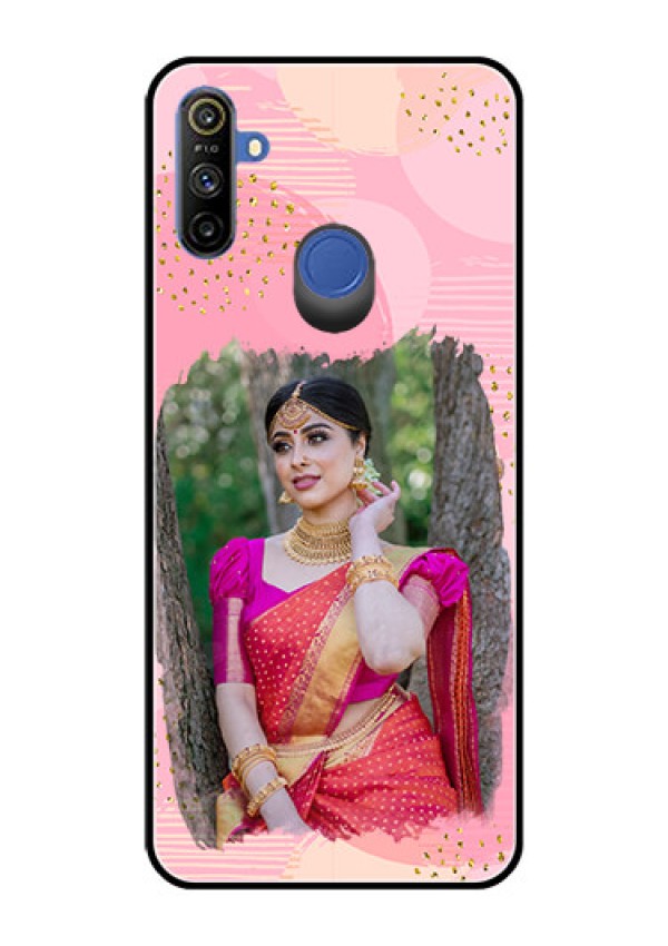 Narzo 20A Personalized Glass Phone Case  - Gold Glitter Splash Design