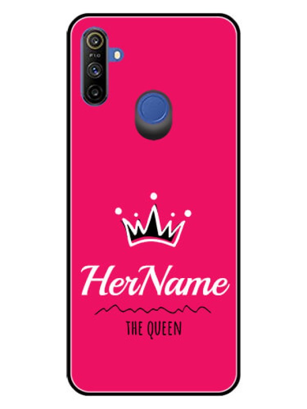 Custom Narzo 20A Glass Phone Case Queen with Name