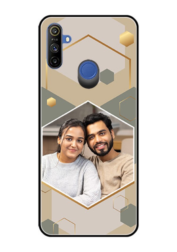 Narzo 20A Photo Printing on Glass Case - Stylish Hexagon Pattern Design