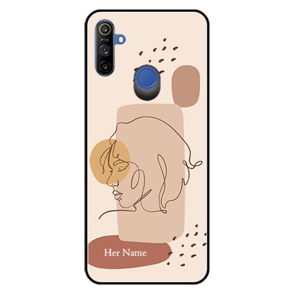 Narzo 20A Photo Printing on Glass Case - Calm Woman line art Design Narzo 20A Photo Printing on Glass Case - Calm Woman line art Design
