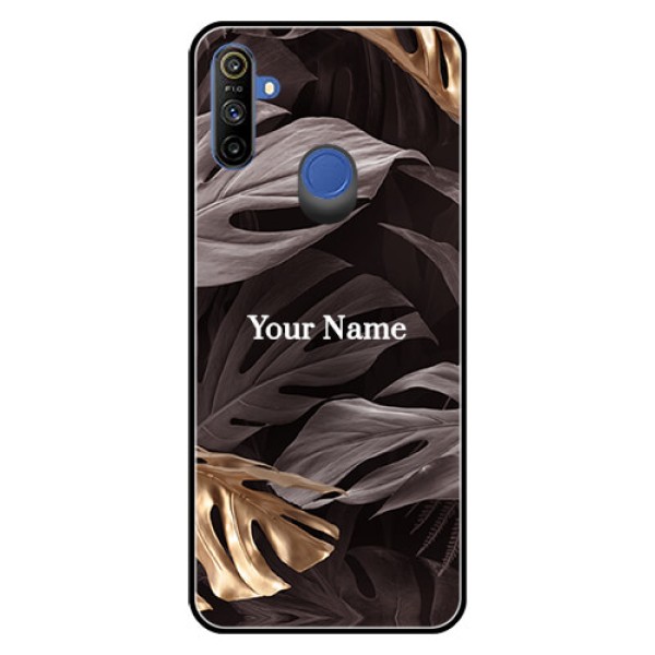 Narzo 20A Personalised Glass Phone Case - Wild Leaves digital paint Design