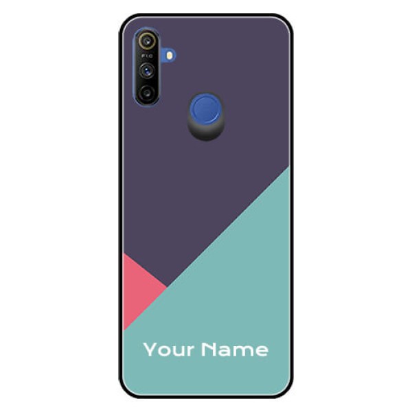 Narzo 20A Custom Glass Mobile Case - Tri Color abstract Design